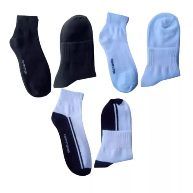 12 pasang dan 6 pasang kaos kaki sport polos hitam putih/putih polos/ hitam polos pria wanita dewasa