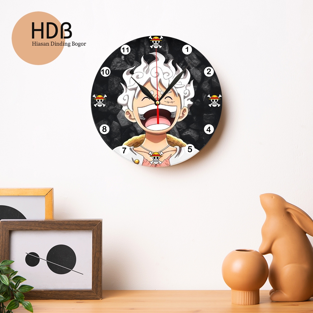 HDB - Jam Dinding One Piece Jam Dinding Anime Kamar Tidur - Model Kayu untuk Tampilan Elegan dan Mod