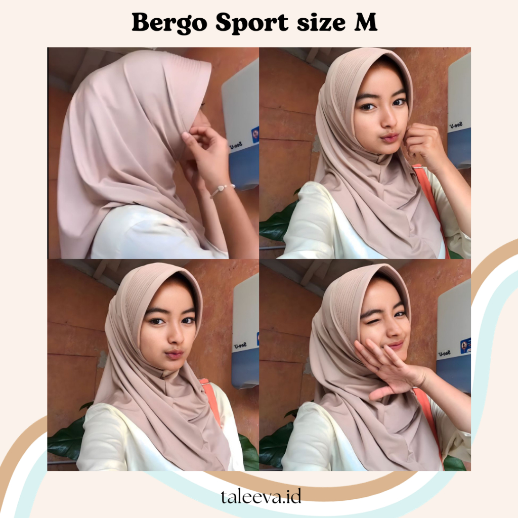 Bergo Sport Ukuran M / Bergo Ped Tebal / Bergo Sporty ukuran M/ Hijab Instan
