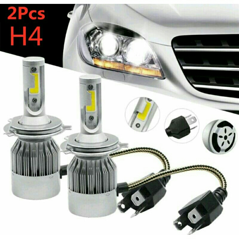 LAMPU UTAMA MOBIL C6 H4 HEADLIGHT HEADLAMP 36W (1SET ISI 2 PCS) LED DIAMOND VISION SUPER BRIGHT