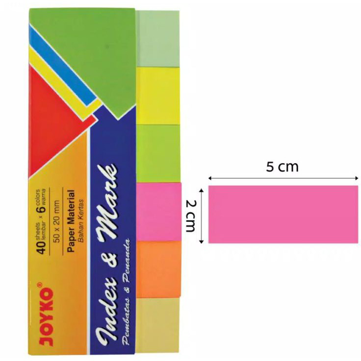 

➵➭✬ Sticky Note Memo Tempel Stripe Index Note Isi 6 Warna Joyko IM-36