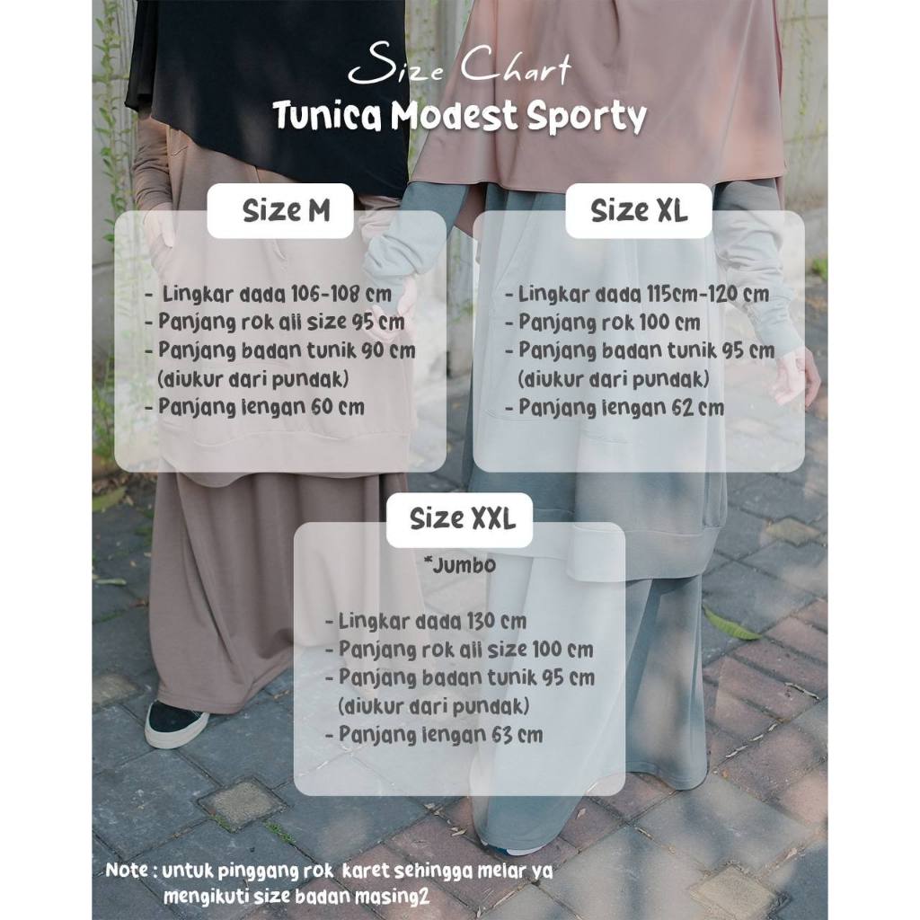 Promo Bulan Ini Tunica Modest Sporty Azda Tunik Set Rok Kulot Olahraga Setelan Baju Olahraga Wanita