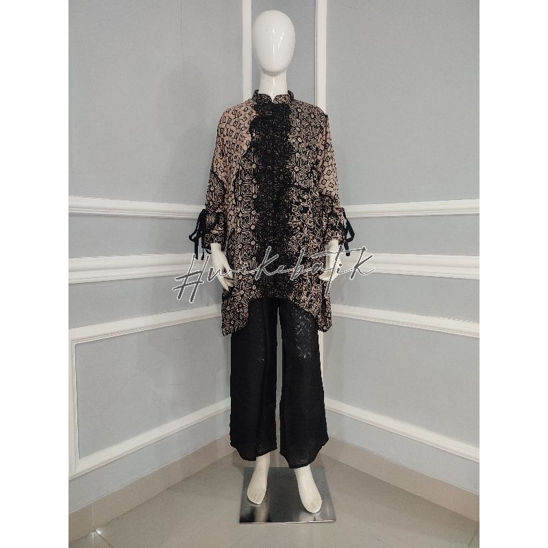 WIKE BATIK SET KEISYA BLOUSE BLUS KULOT VISCOSE BUSUI BATIK TRUSMI