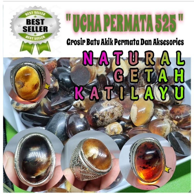 cincin getah katilayu / cincin akik getah katilayu asli natural