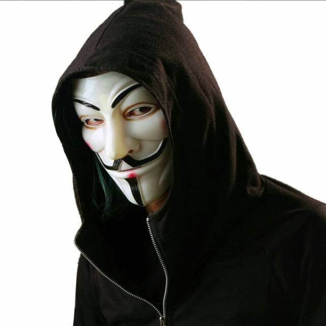 ❤[PROMO MURAH]❤TOPENG HACKER JOKER / Topeng Anonymous / Topeng Hacker White Version Kualitas OKE / T