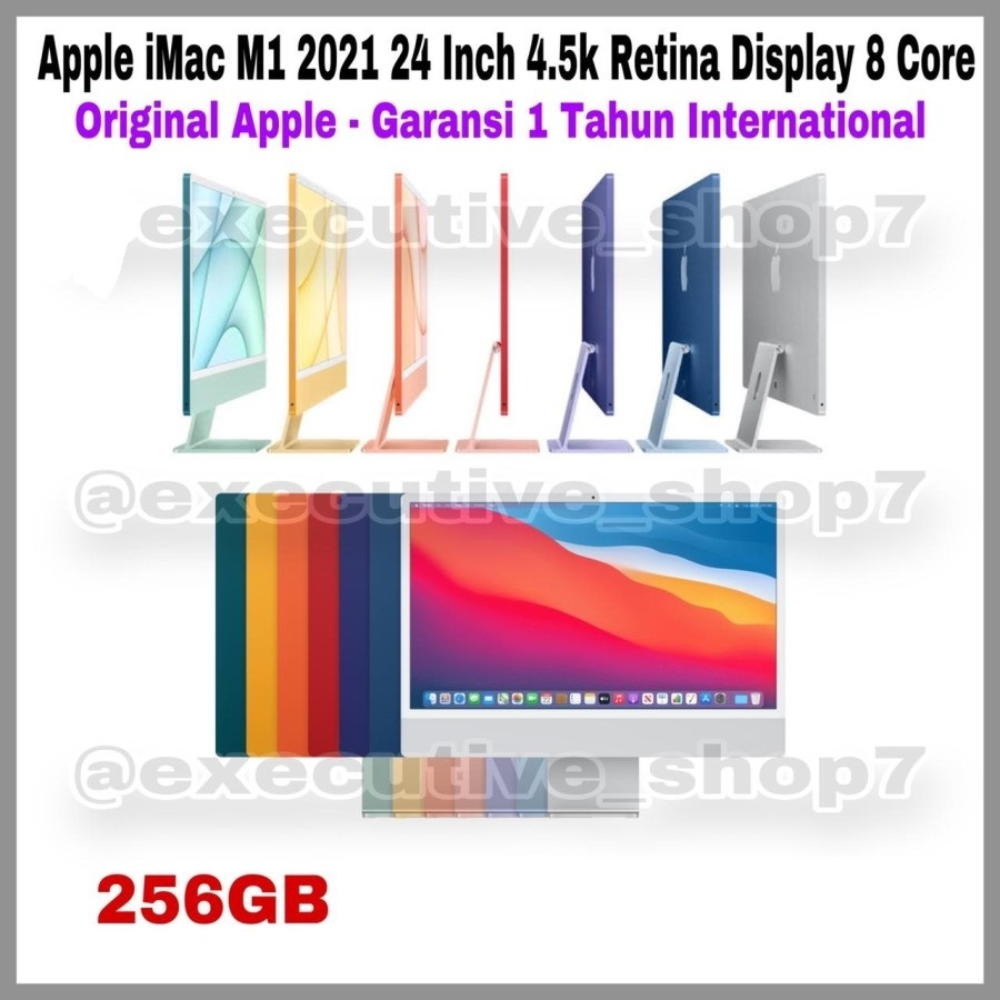 iMac M1 2021 24 Inch 4.5k Retina Display 8 Core - Original - Garansi 1 Tahun International