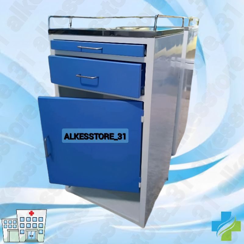 Bedside cabinet mati pc/besi ,furniture alkes murah