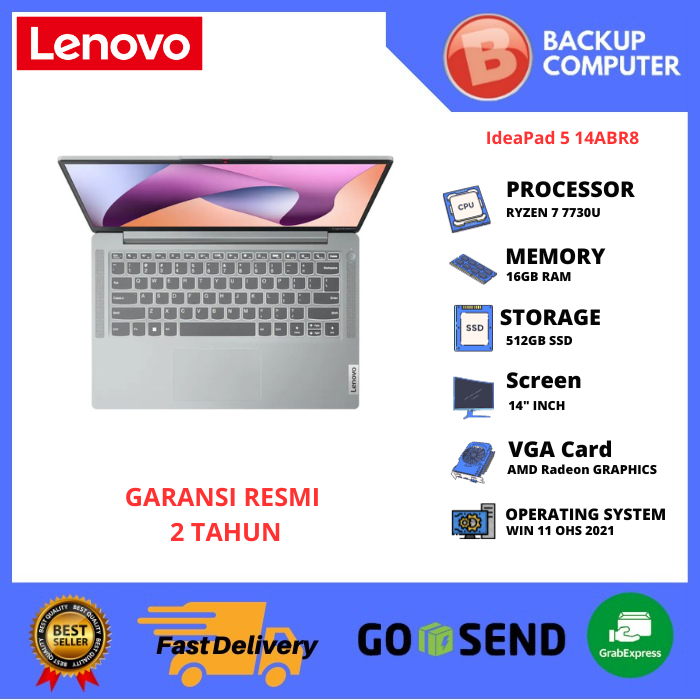 LAPTOP LENOVO IdeaPad 5 14ABR8 82XS000PID RYZEN 7 7730U 16GB RAM