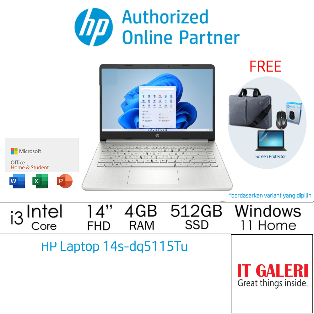 [DISKON 3% s/d 300RB] HP 14S-DQ5115TU CI3-1215U/4GB+4GB/512GB/14.0 FHD/KEYBOARD BACKLIT/WIN11+OHS202