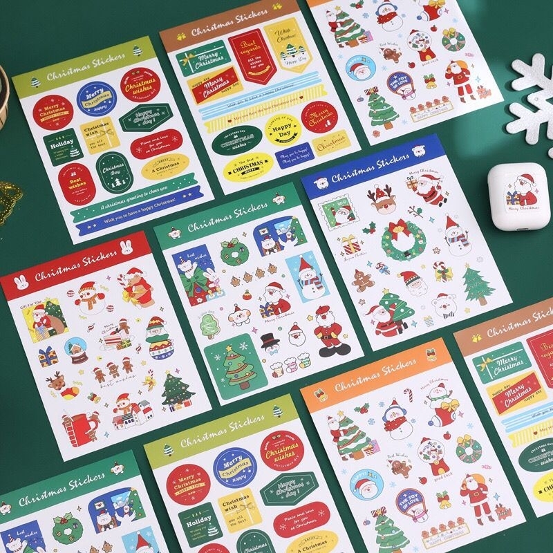 

STICKER MERRY CHRISTMAS NEW 2024/ STICKER NATAL LUCU TERBARU