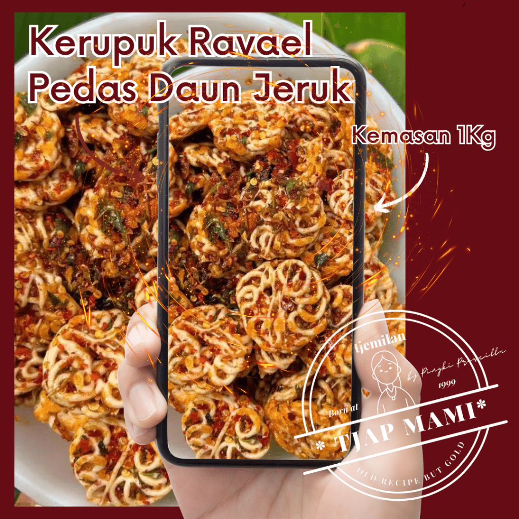 

Kerupuk Rafael Terviral (Pedas Daun Jeruk 1Kg) - TJAP MAMI