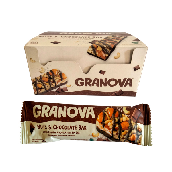

Granova Granola Snack Bar Nuts & Chocolate Bar 26 gr isi 16