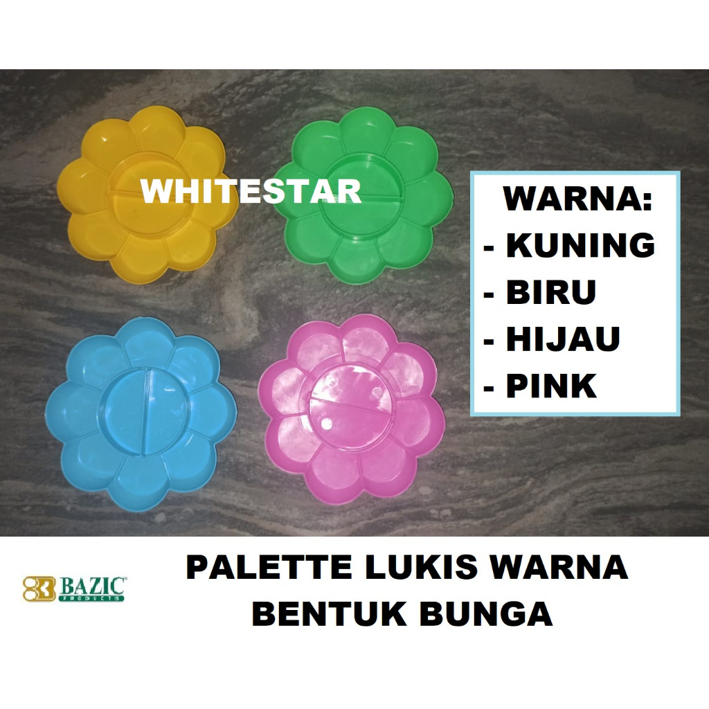 

palet lukis / palette / tempat cat warna bazic - kembang / bunga