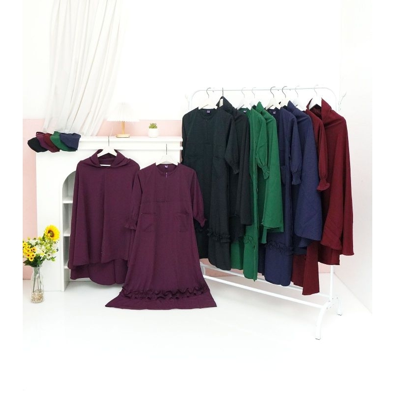 Gamis  Anak / Gamis Set Syari Anak Bahan Wolfis Lux