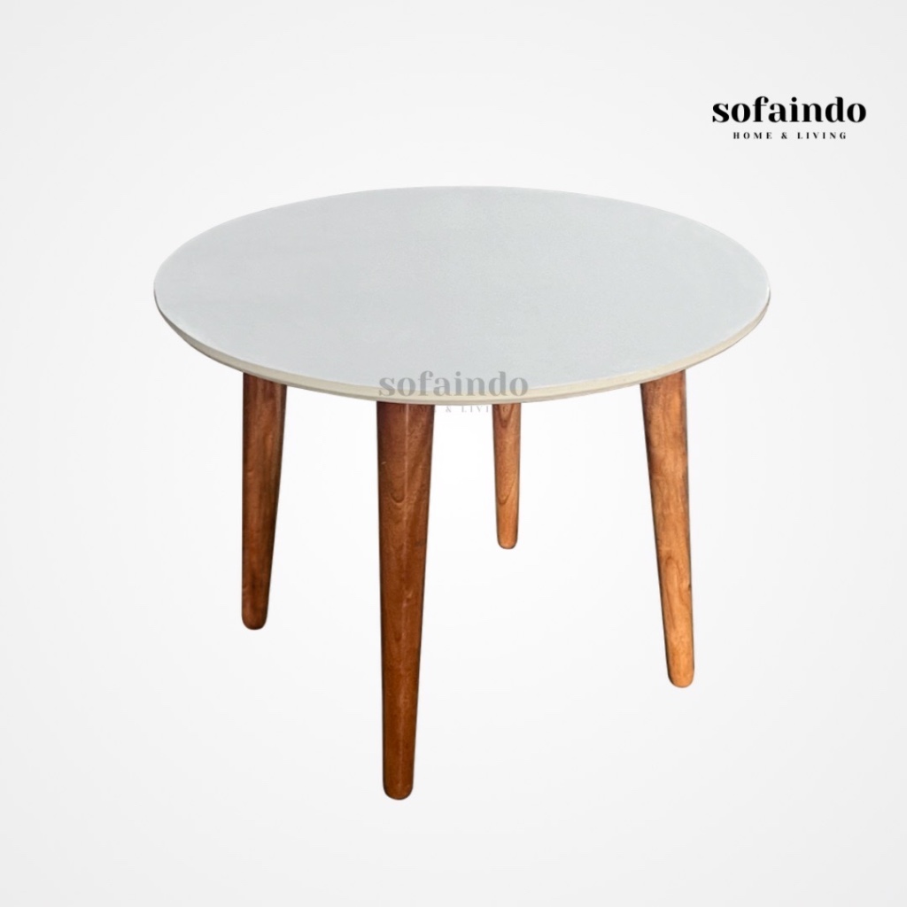 Meja Tamu Bulat Minimalis / Meja Kayu Minimalis / Meja Kopi