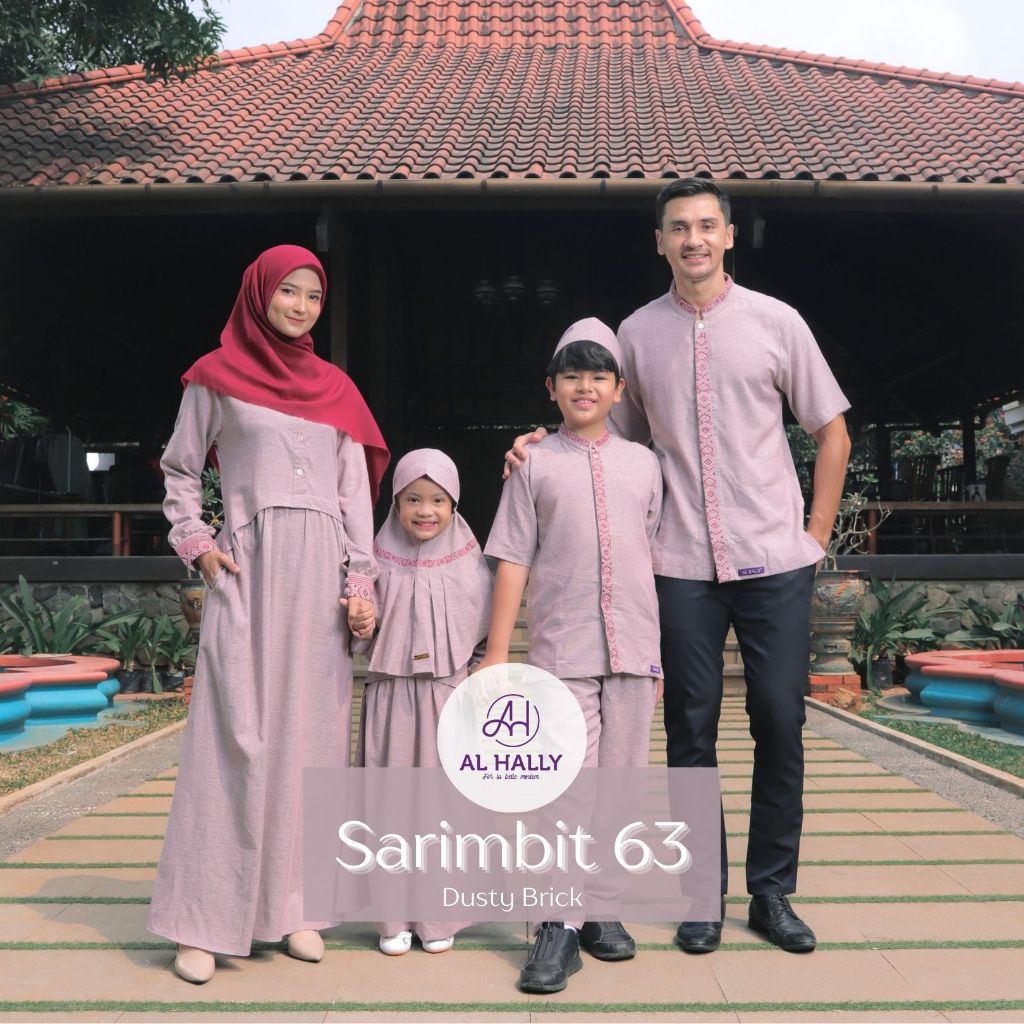 Sarimbit Keluarga Terbaru 2024 By Al-Hally Harumi 01 Dusty Brick Bahan Cotton Dealova // Famit Set M