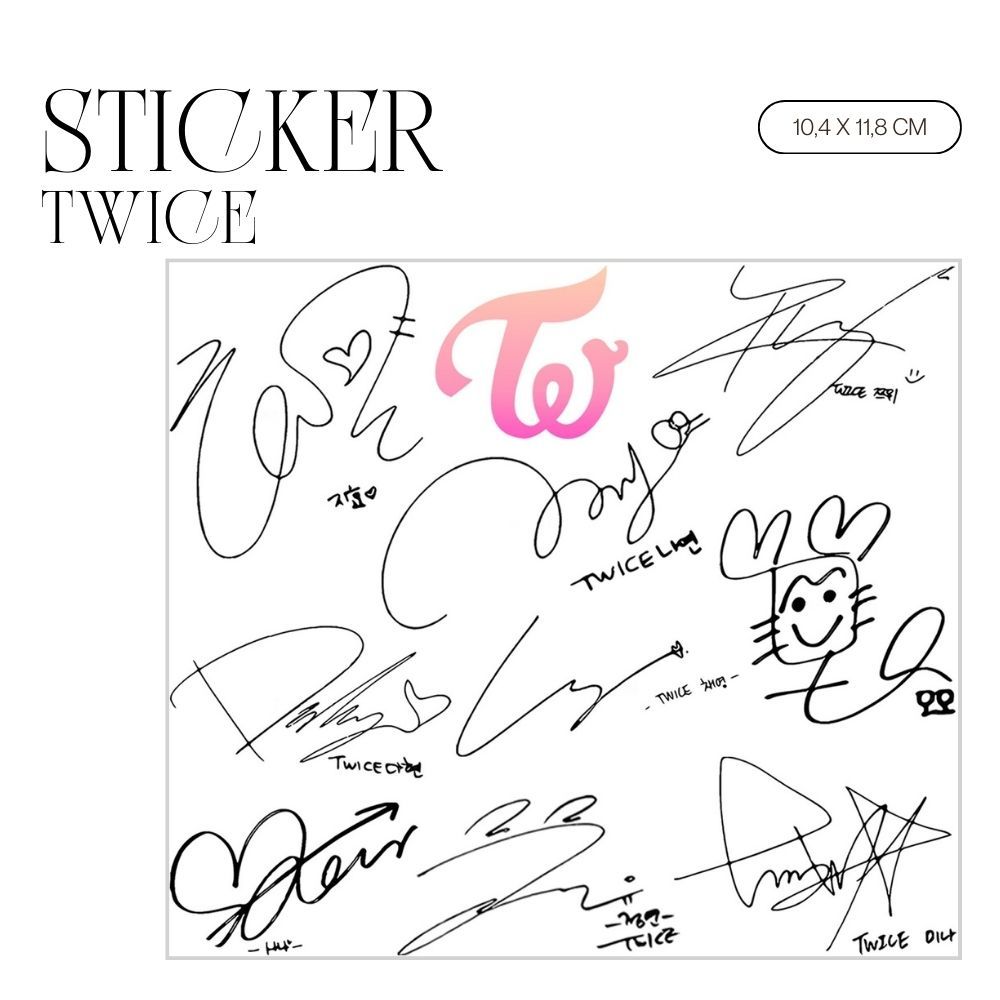 STIKER TWICE (1 SET) TANDA TANGAN TTD KPOP IDOL KOREA PREMIUM MURAH UNOFFICIAL JIHYO NAYEON JEONGYEO