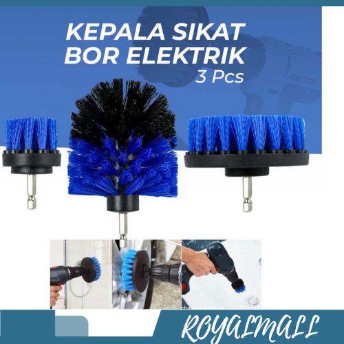Kepala Sikat Bor Elektrik Power Cleaning Head 3 PCS / Kepala Sikat Bor Elektrik Listrik Pembersih No