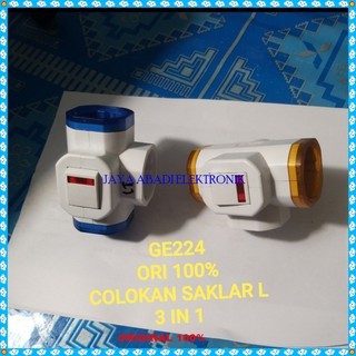 G224 ORIGINAL Colokan listrik kepiting 3 in1 saklar lampu Steker Cabang on off stop kontak listrik