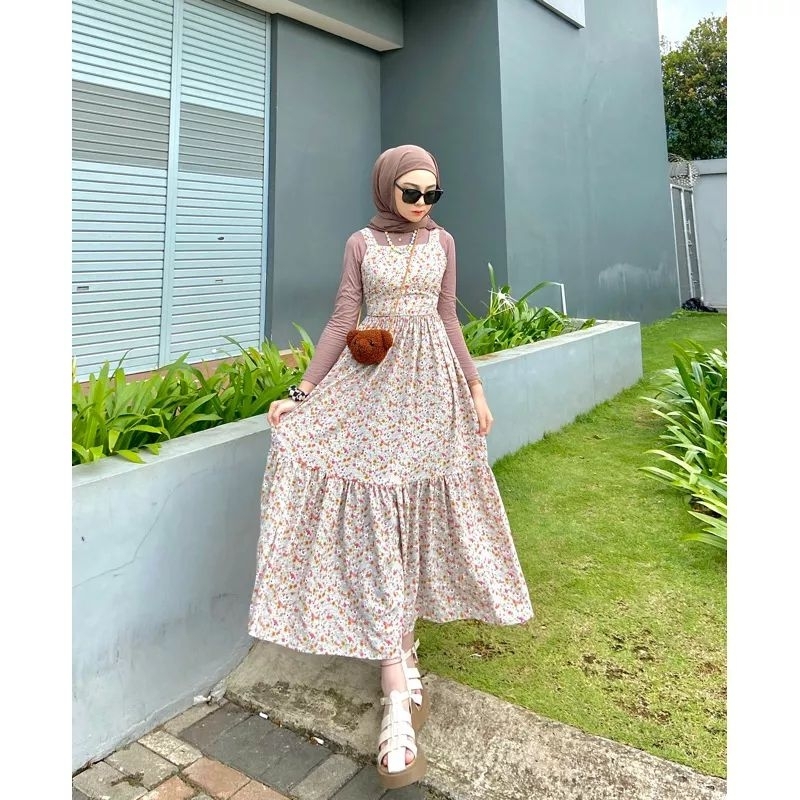 One Set Nada by ghania store / Setrok yola overall Pita / Setelan Rok ghaniastore