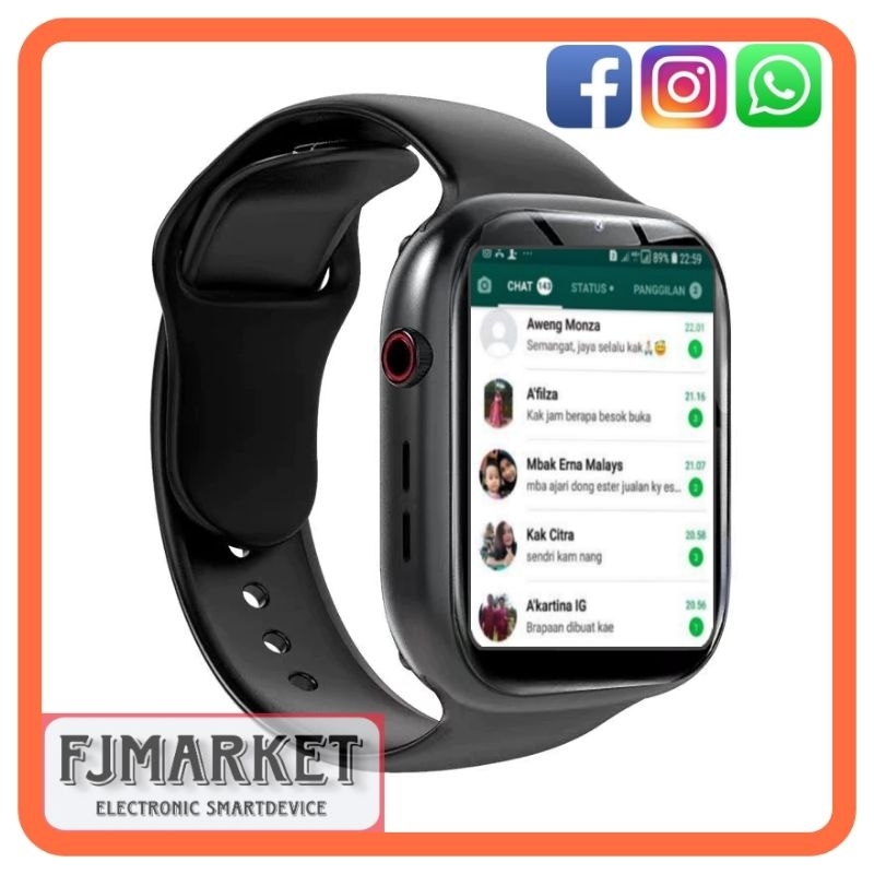 JAM HP ANDROID 4G SMARWATCH BISA WHATSAPP FACEBOOK SMS MUSIK TLFN KESEHATAN ANAK DEWASA REMAJA