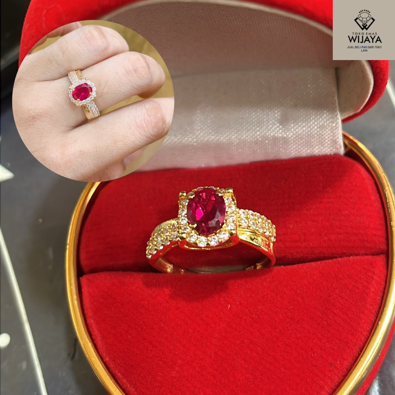 2.8 gram cincin batu merah emas kadar 375
