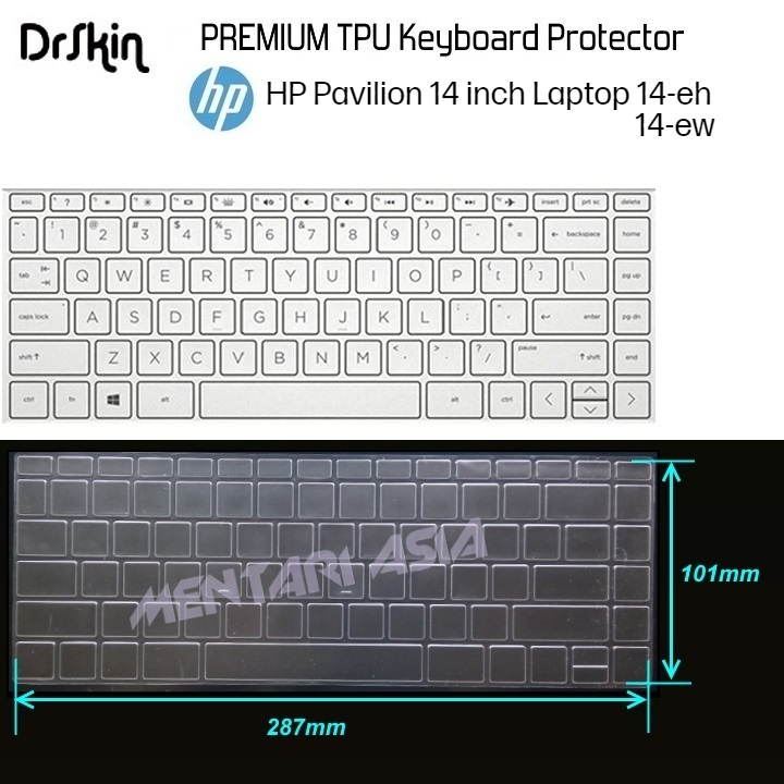 Keyboard Protector HP Pavilion PLUS 14-eh 14-ew - DrSkin Premium TPU