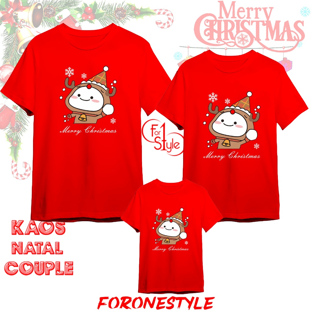 KAOS PENTOL MERRY CHRISTMAS 2023 HAPPY NEW YEAR 2024 SANTA SALJU - kaos natal couple 2023 - baju nat