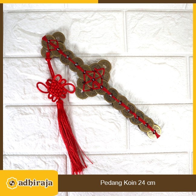 Pedang Koin Cina Kuno Fengshui Keberuntungan 24 cm