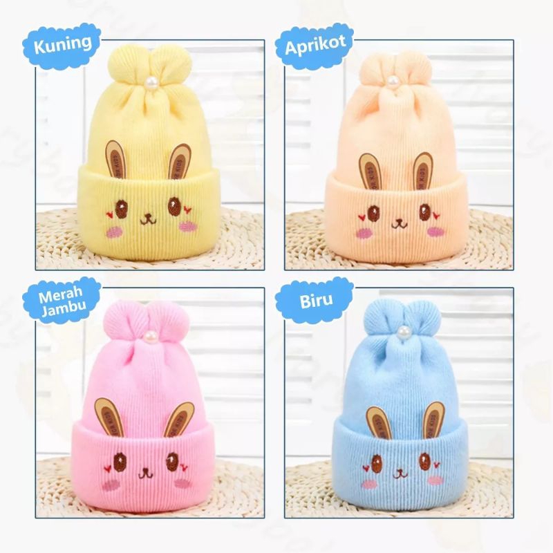 perlengkapan bayi topi bayi cowok/cewek rajut import