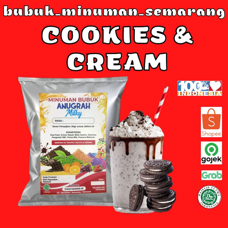 

Bubuk Minuman Cookies Cream Reguler 500gr