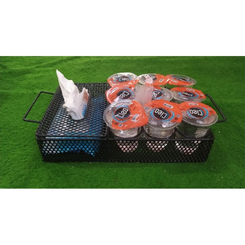 Rak Air Mineral/Tempat Air Mineral/Tempat Air Mineral Gelas dan Tissue