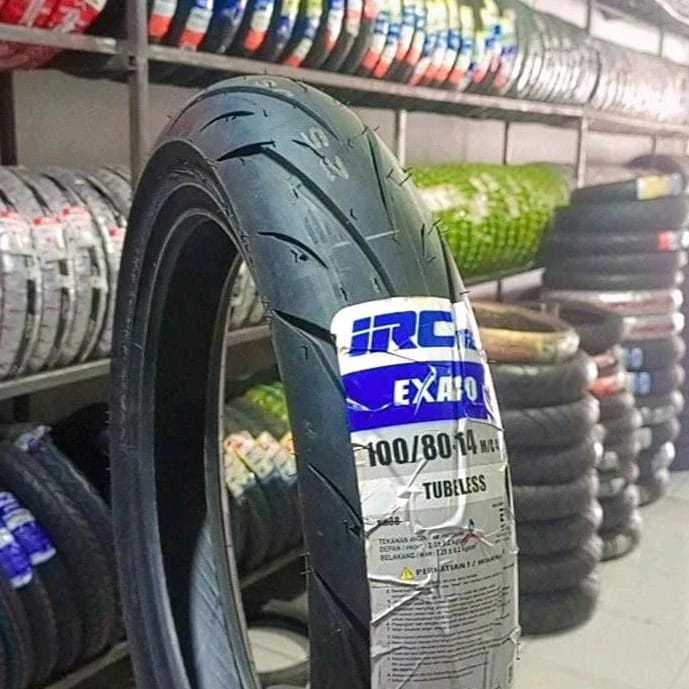 Ban IRC Exato ukuran 100/80-14 tubeless untuk Ban PCX 150 DEPAN