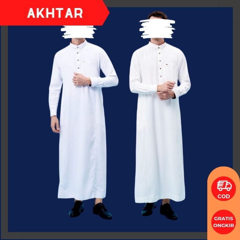 Jubah Pria Alraz Akhtar – Poliester, Lengan Manset, Modern & Stylish