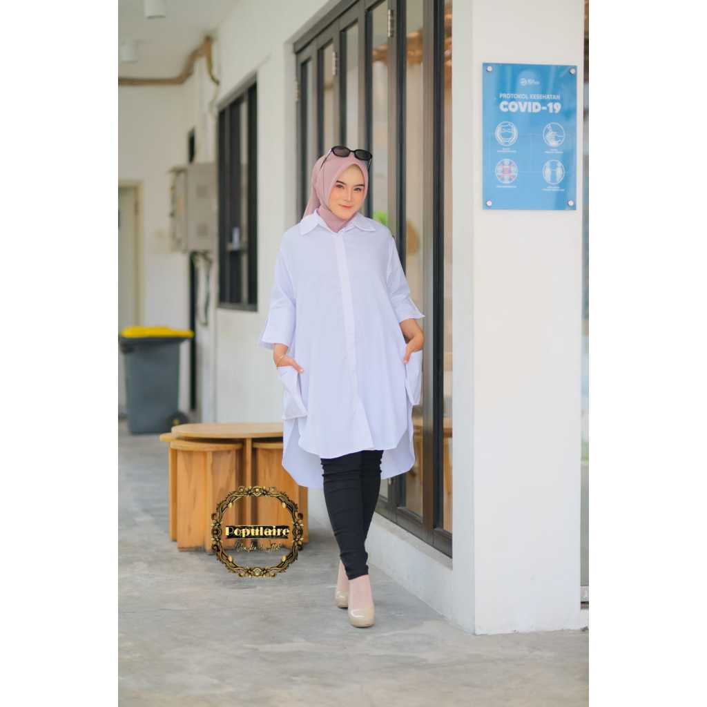 LONG TUNIK PUTIH BERSIH KATUN TOYOBO ORI TUNIK KATUN TOYOBO XL