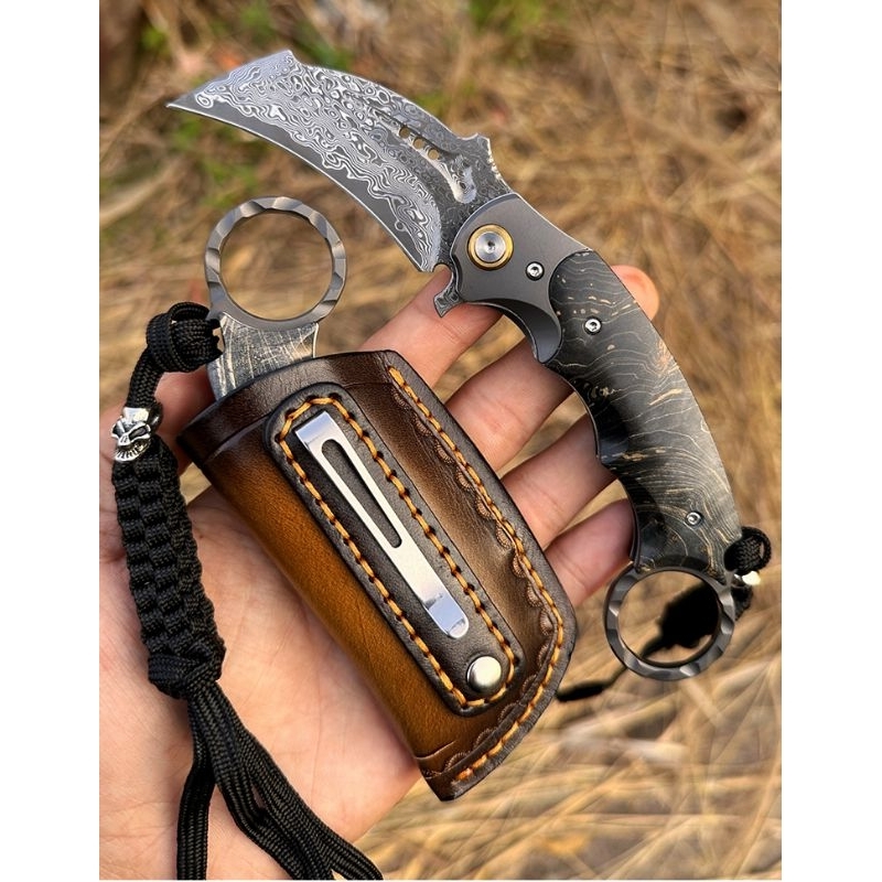 VG10 DAMASCUS STEEL 85 layers Violent forest Folding claws 60 HRC