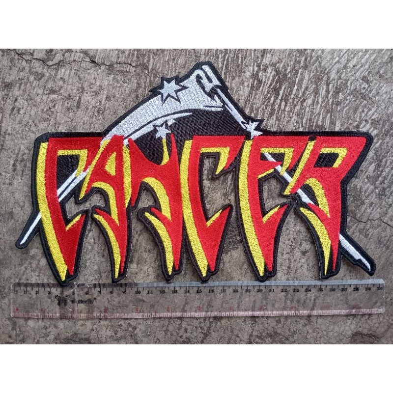 patch bordir band cancer death metal