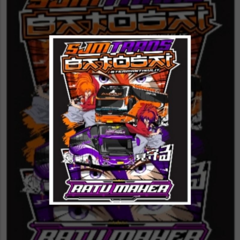 

(free sticker)CETAK STICKER BUSMANIA 5 PCS SJM TRANS BATOSAI X RATU MAHER HOLOGRAM TERMURAH