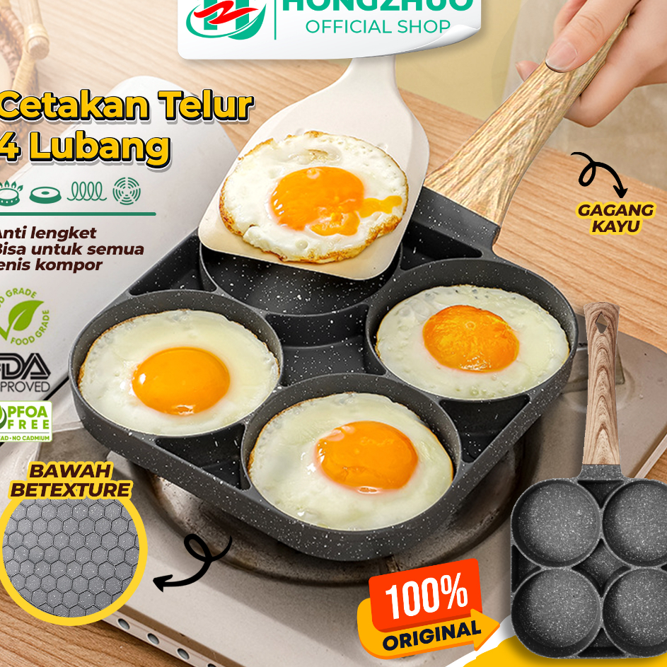 >XG34448< Hongzhuo Panci Penggorengan Telur Pancake/Panci Steak Grill Egg Telur Omelet Pan Breakfast