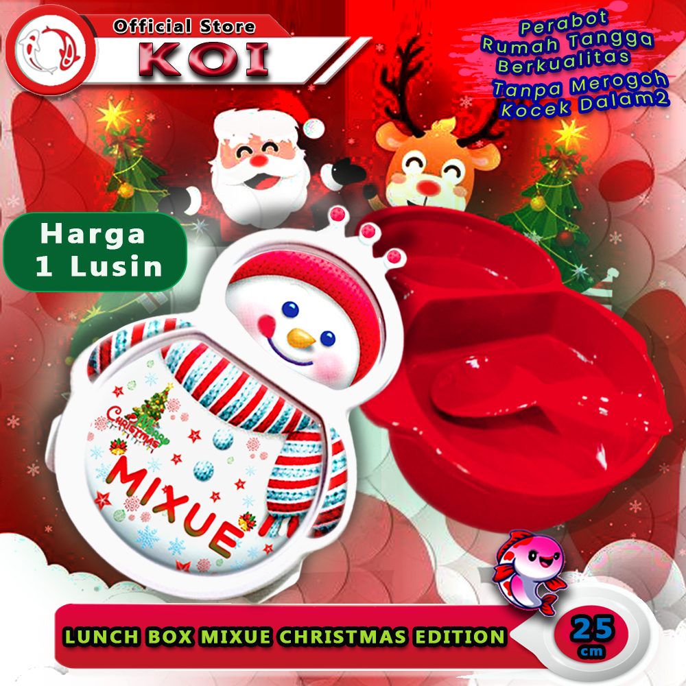 Koi Official - Cheerful Mixue Bento Christmas Edition Kotak Bekal Praktis Lunch Box Mixue