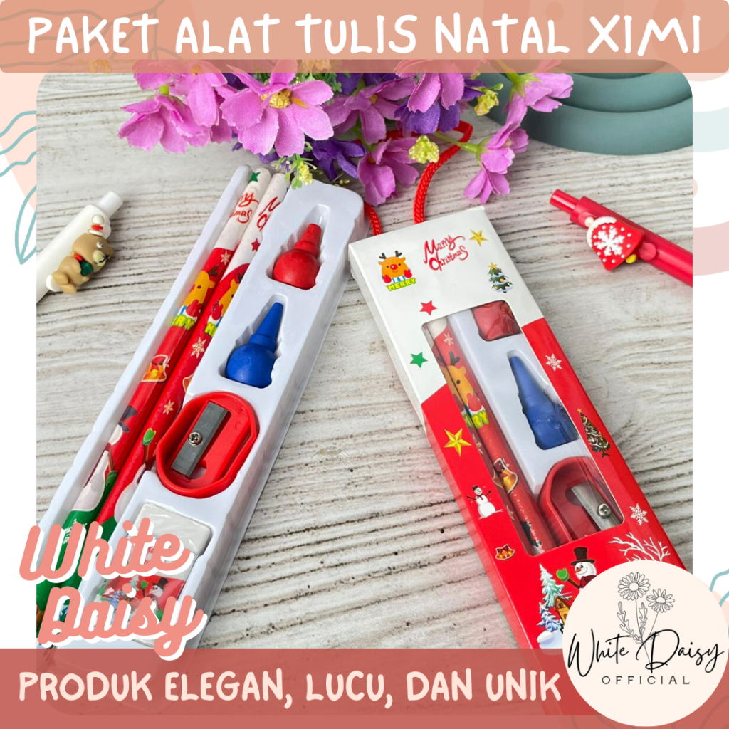 

Paket alat tulis Natal Ximi premium Christmas set bertali lucu unik