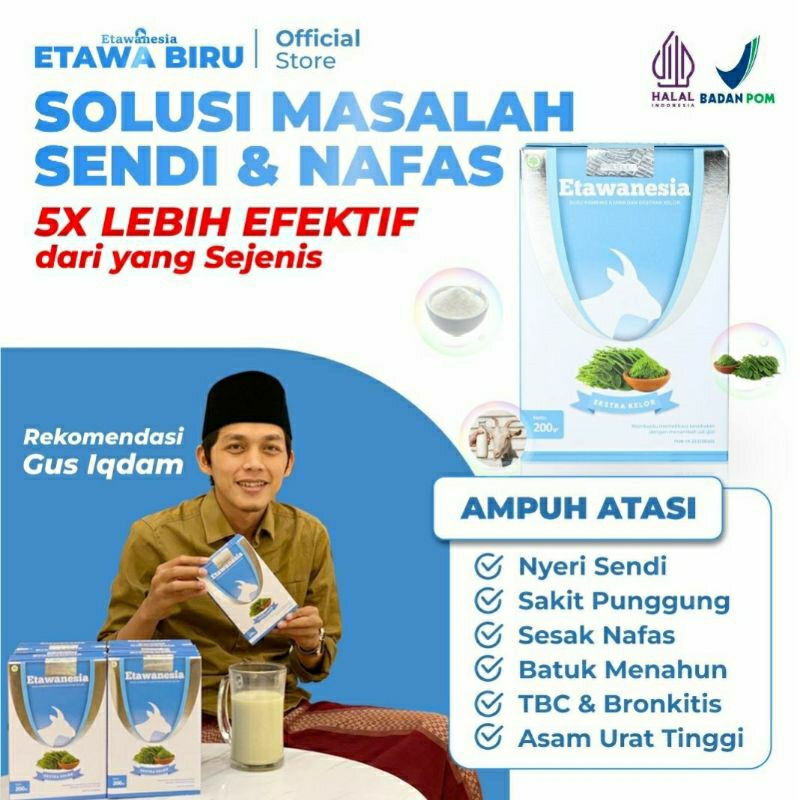 

Susu ETAWANASIA ETAWA BIRU Susu Kambing Etawa Platinum + Exstrak Morinaga Folium Daun Kelor