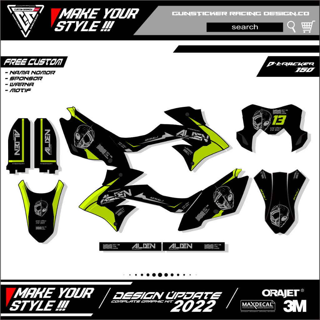 decal motor dtracker alien striping full body dtracker alien  013