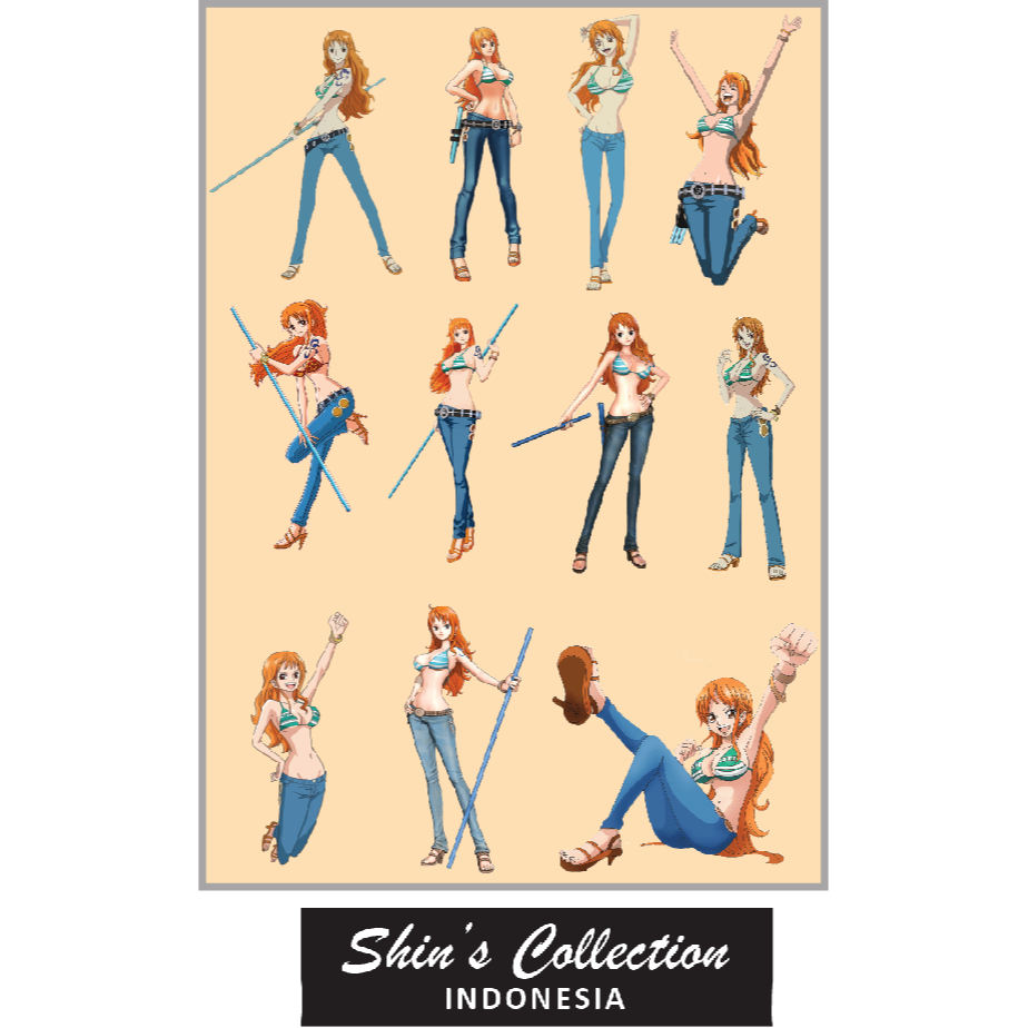 

Sticker stiker murah antiair transparan Nami solo one piece 1 pc