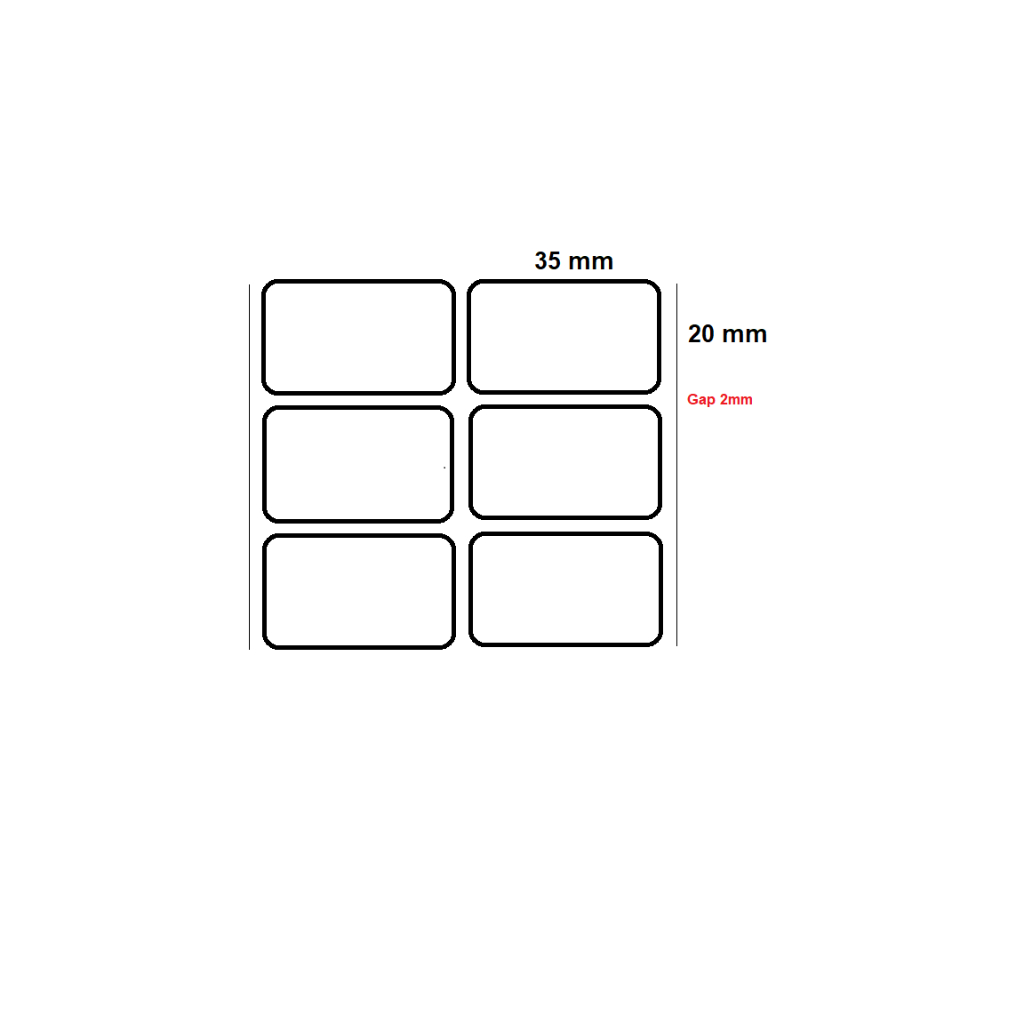 

Silver Void 35x20mm 2 Line 1000pcs Gap 2mm (1 Pack 20 Roll) + Biaya cetak (20 Roll)