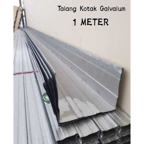 Talang Kotak Galvalum L120mm x 1 Meter Talang Air Kotak Galvanis Gutter Profil Metal