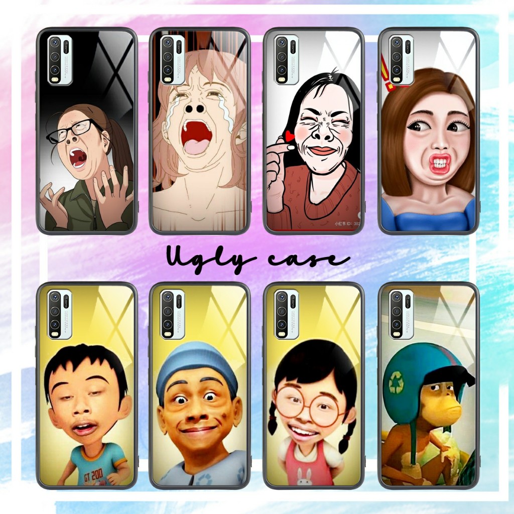 A550 SOFTCASE GLASS KILAU MOTIF UGLY UNTUK ALL TYPE HP - CASE MOTIF LUCU - UGLY CASE - CASING LUCU K