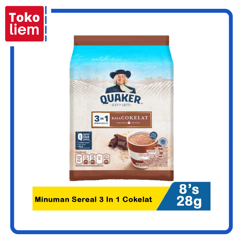 

Quaker Minuman Sereal 3 In 1 Cokelat 8X28G