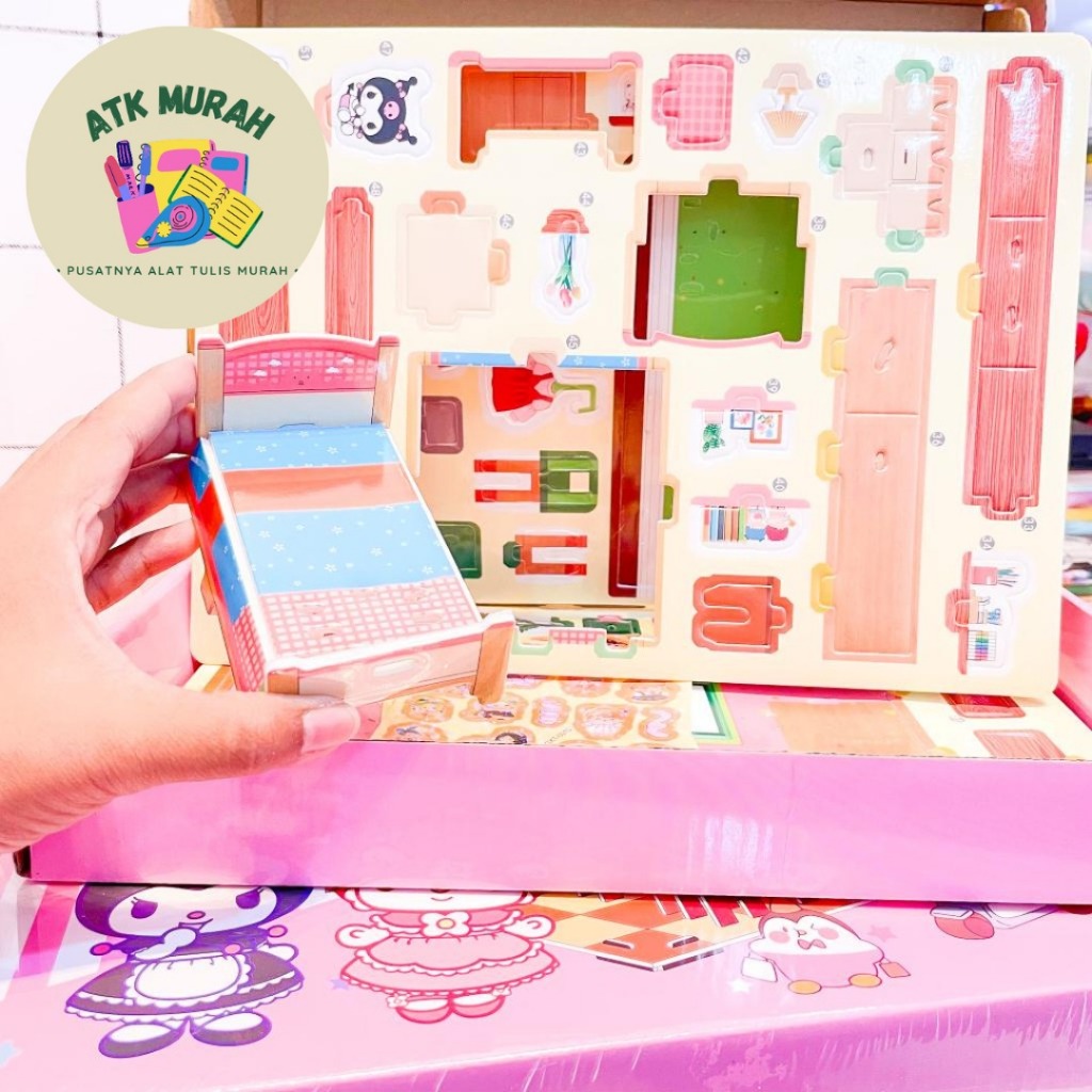 

PAKET DIY MINIATUR RUMAH SANRIO LTAJ-5200 DIY-1041 TEMRURAH MAINAN KREATIFITAS ANAK LUCU IMUT COD