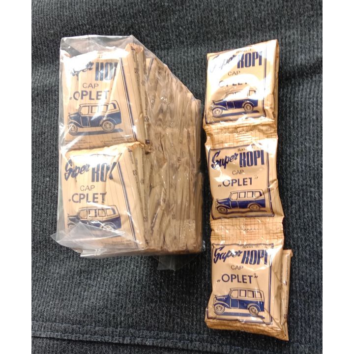 

Kopi Cap Oplet . Kopi bubuk Tanpa Gula [ 1 pack/ 30 Sachet/ 7 gr ]